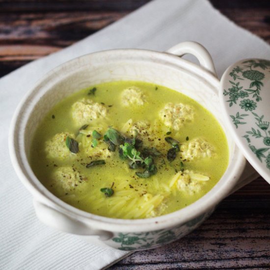 Lemon Chicken Dumpling Soup