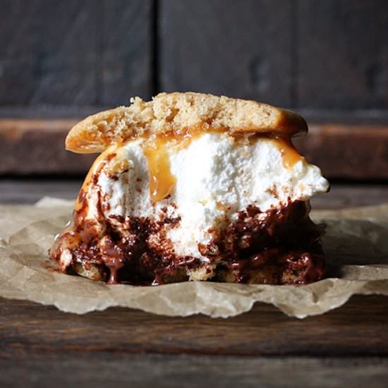 Dark Chocolate S’mores Cookies