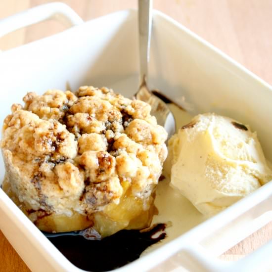 Nectarine Cobbler with Ice Cream