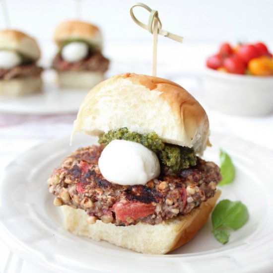 Caprese Veggie Burger Sliders