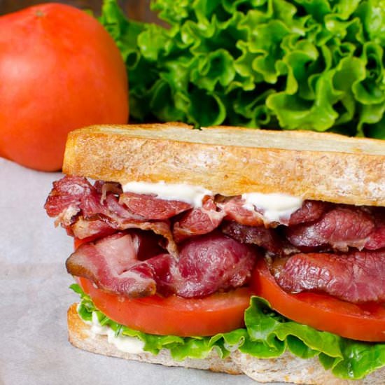 Pork Collar BLT Sandwich