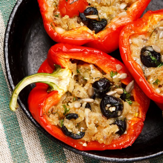 Stuffed Peppers with Black Olives