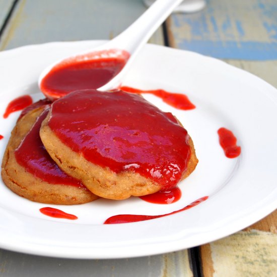 Pancakes with Strawberry Sauce