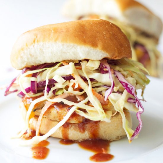 BBQ Turkey Burgers & Chipotle Slaw