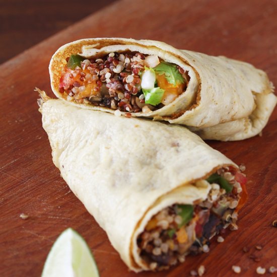 Quinoa Egg Wrap Breakfast Burrito