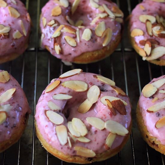 Baked Glazed Cherry Doughnuts