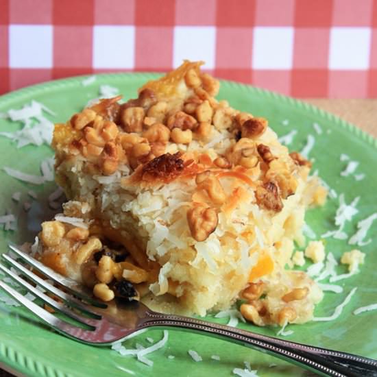 Peach Walnut Dump Cake