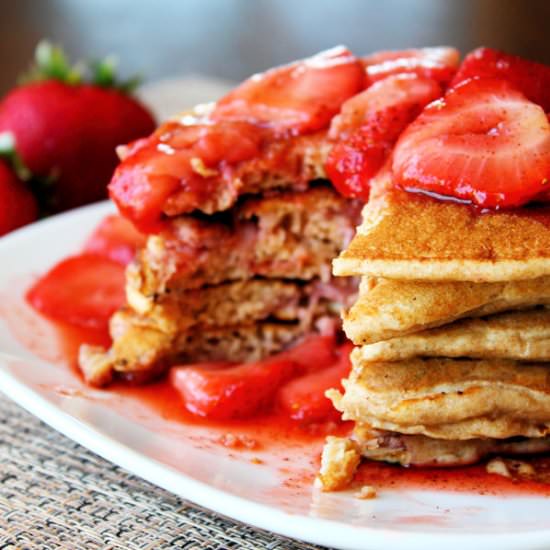 Strawberry Whole Wheat Pancakes