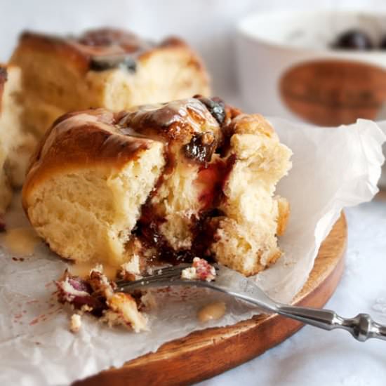 Chocolate Cherry Breakfast Buns