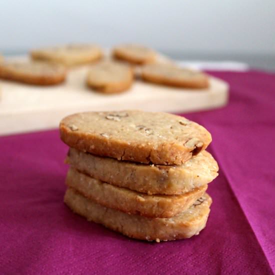 Banana Pecan Shortbread Cookies