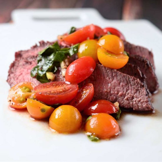 Grilled Steak with Tomato Salad