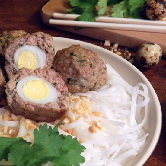 Quail Egg Stuffed Pork Meatballs