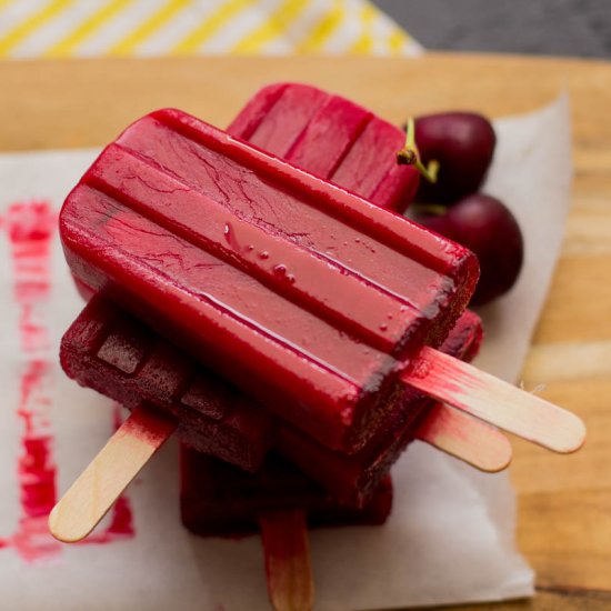 Sour Cherry & Herbs Ice Pops