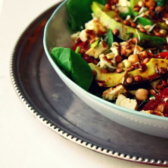 Avo, feta, sundried tomato salad