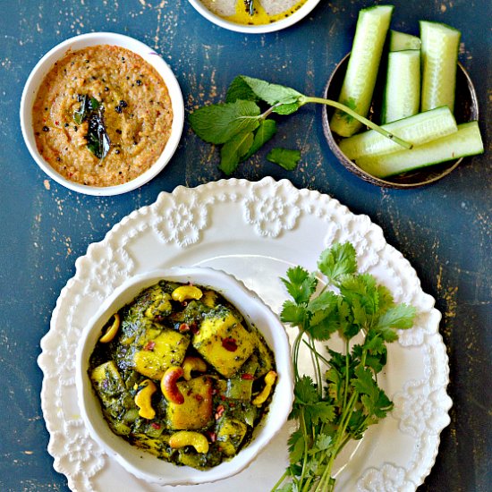 Paneer with Mint & Spinach