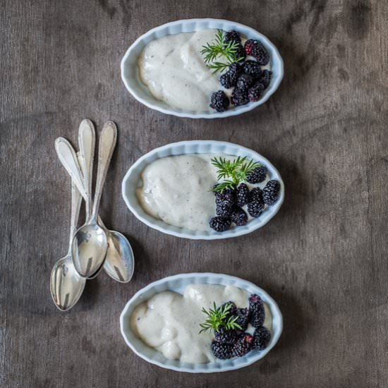 Mulberries & Licorice Pudding