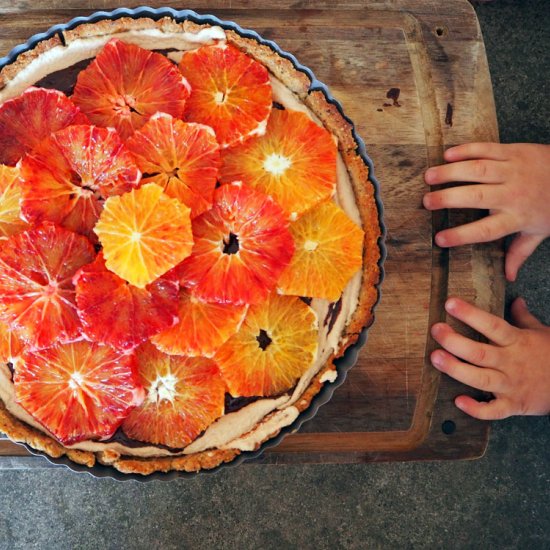 Blood Orange Salted Chocolate Tart