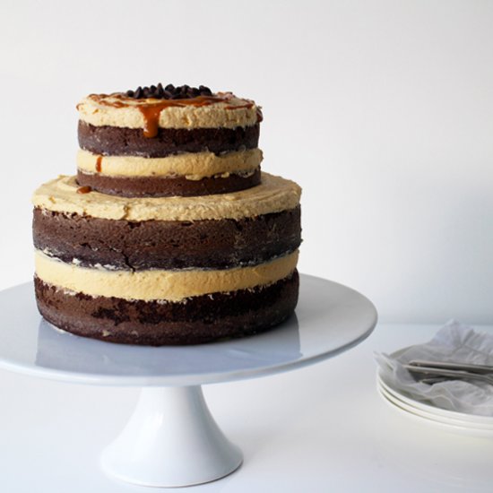 Exposed Chocolate Layer Cake