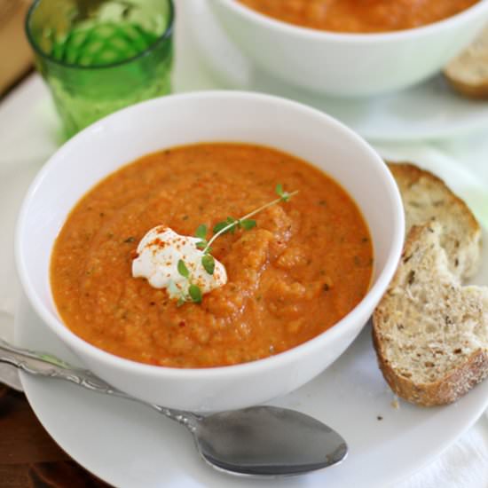 Roasted Summer Vegetable Soup