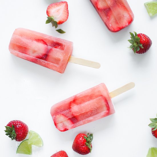 Strawberry Limeade Popsicles