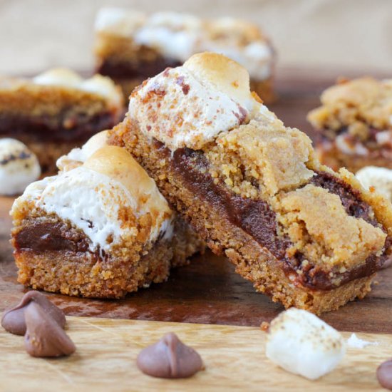 Chewy Smores Crumble Bars