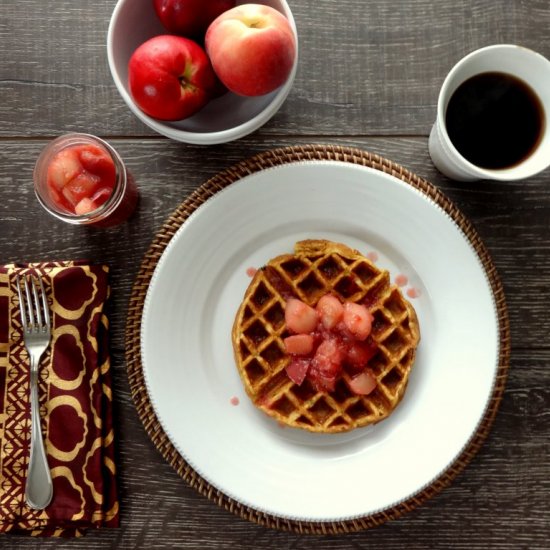 Waffles with Stone Fruit Compote