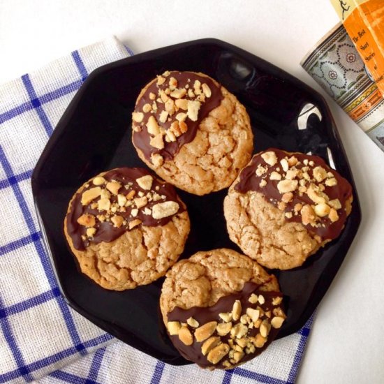 Double Dipped Oatmeal PB Cookies