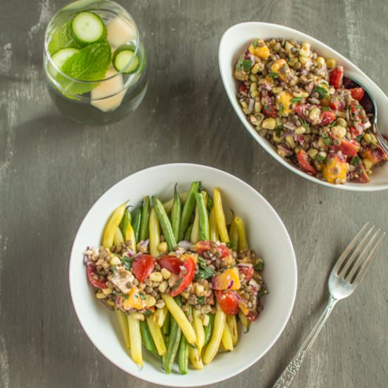 Lentil Salad with Sautéed Beans