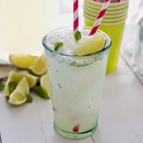 Instant lime and mint granita