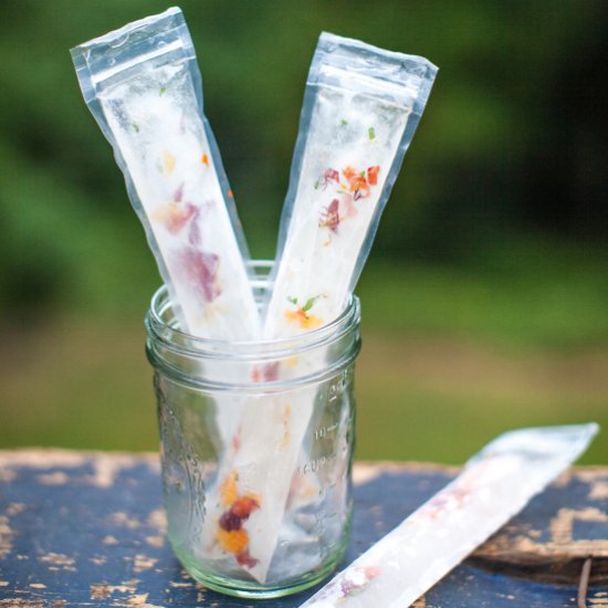 Nasturtium and Mint Ice-Pops