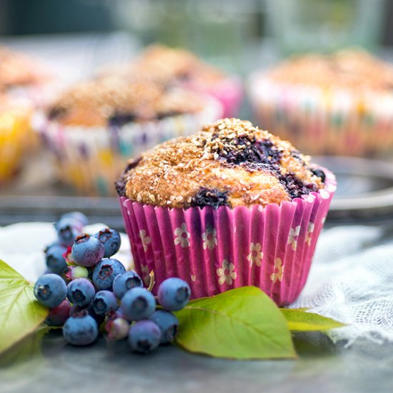 Oaty Blueberry Muffins