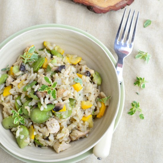 Risotto with broad bean