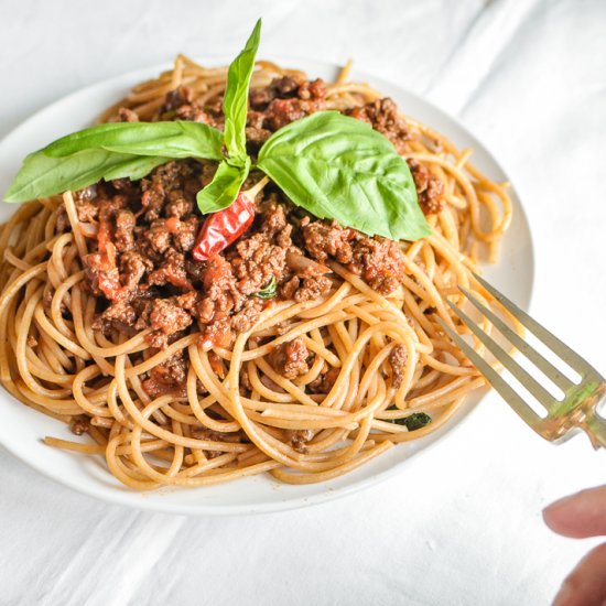 Vegetarian Spaghetti Bolognese