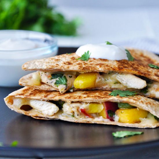 Chicken & Peach Quesadillas