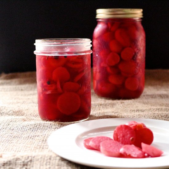 Spicy Pickled Radishes 2 Ways