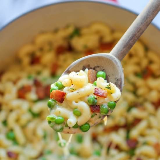 Bacon and Pea Macaroni & Cheese