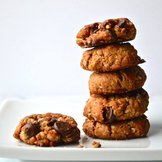 Dark Choc Chip Pnut Butter Cookies