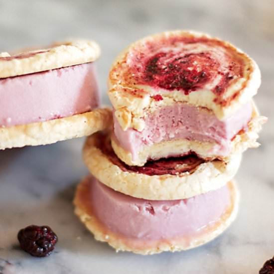 Blackberry Swirl Ice Cream Sandwich