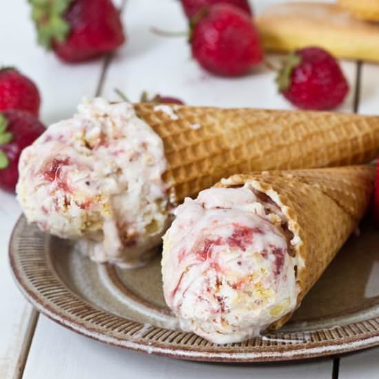 Strawberry Condensed Milk Ice Cream