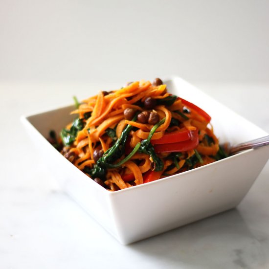 Spicy Sweet Potato Pasta Spinach