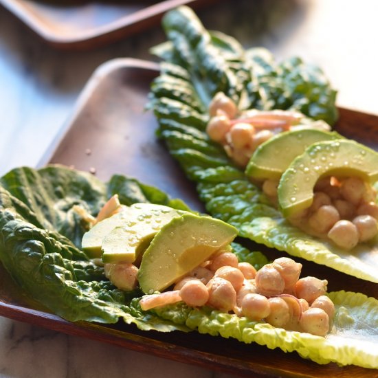 Chickpea Caesar Salad Wraps