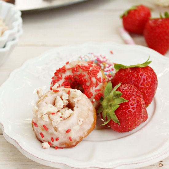 Strawberry White Chocolate Donuts