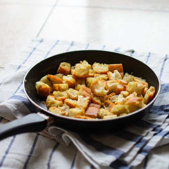 Parmesan Skillet Croutons