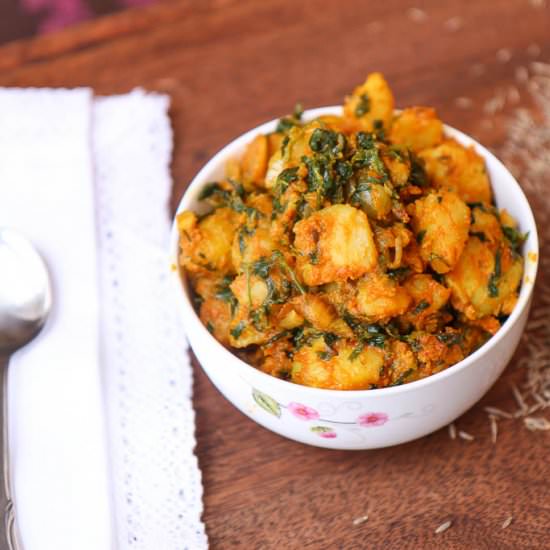 Potato and Fenugreek Leaves