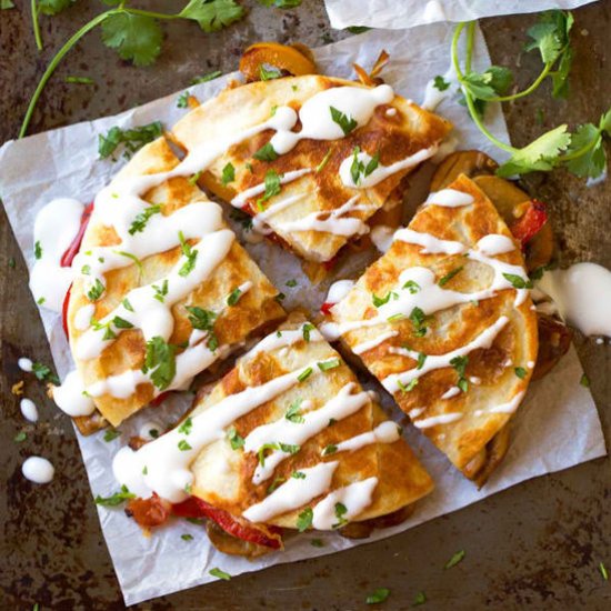 Smoked Gouda Mushroom Quesadilla