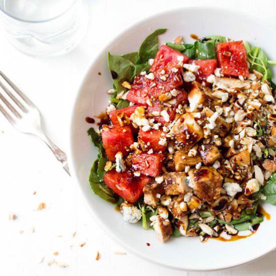 Balsamic Watermelon Chicken Salad