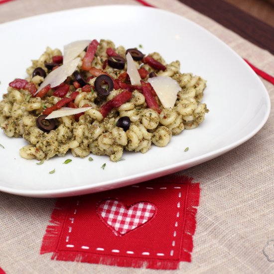 Fusilli with Oregano Pesto