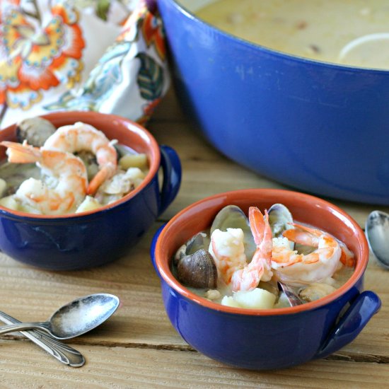 Dairy Free Shrimp and Clam Chowder