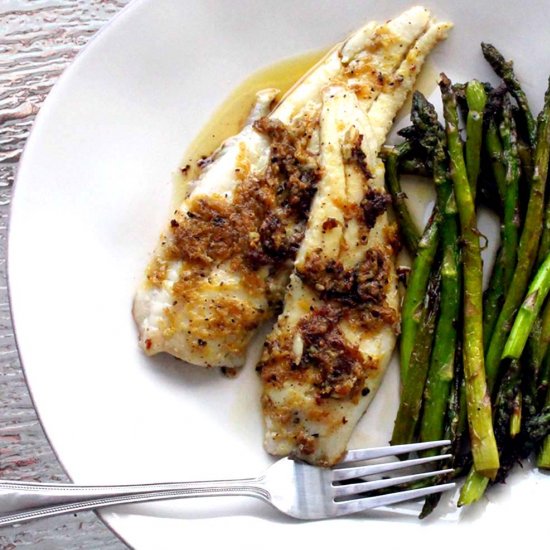 Lemon Pepper Flounder and Asparagus