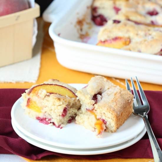 Peach Raspberry Breakfast Cake